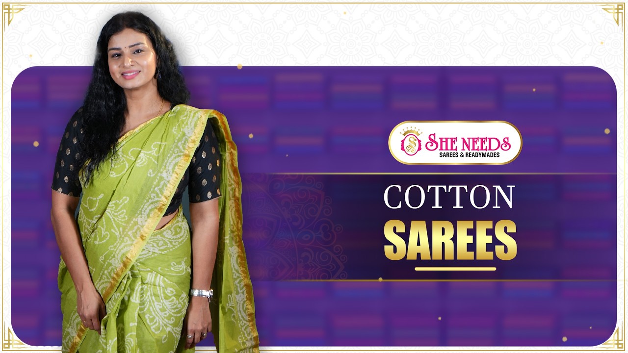 Коллекция хлопковых сари | Удобные сари на каждый день | She Needs Saree World