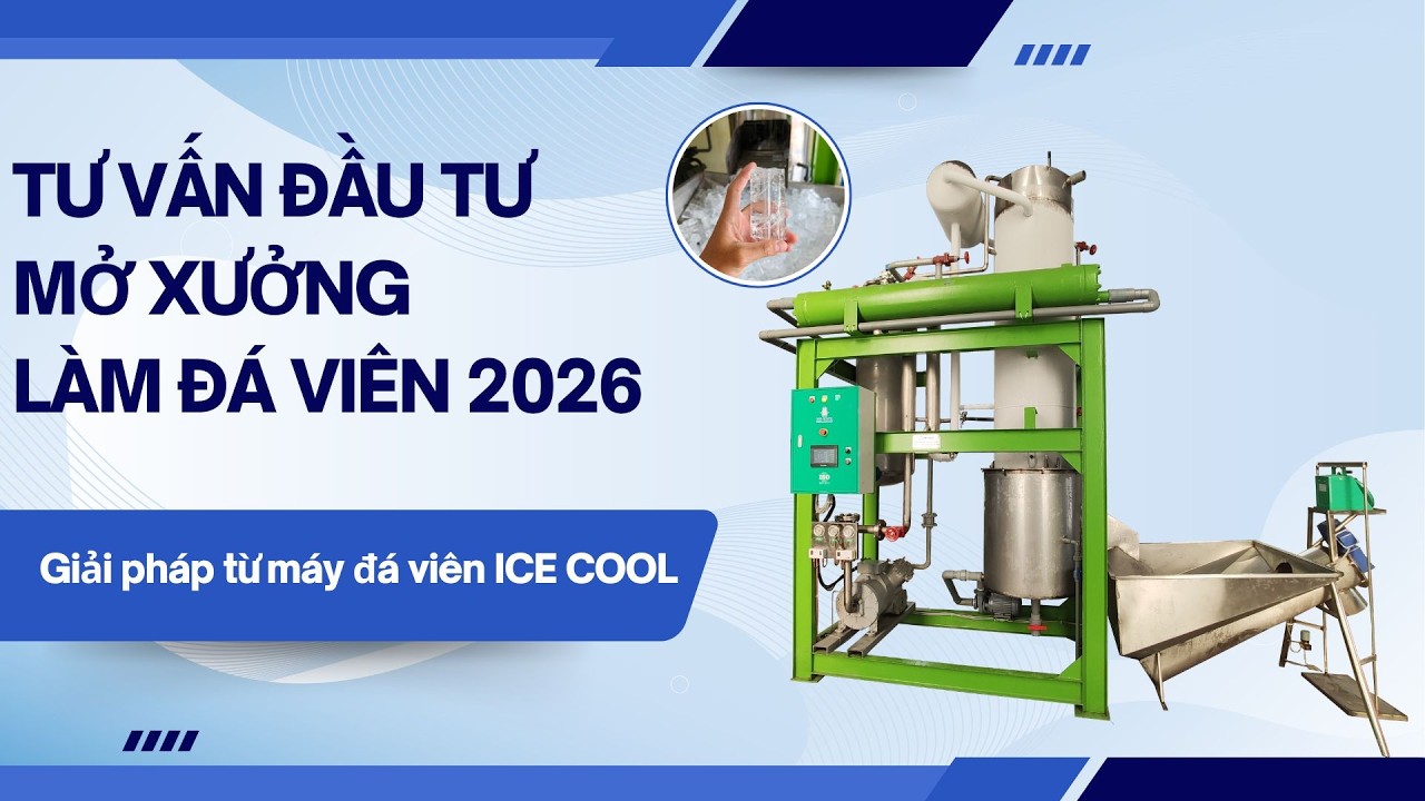 Tư vấn đầu tư mở xưởng sản xuất đá viên 2026 - Giải pháp từ máy đá viên ICE COOL