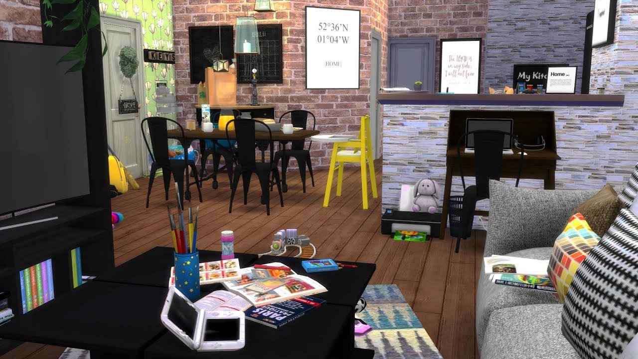 The Sims 4: Speed Build // CLUTTERED FAMILY APARTMENT
