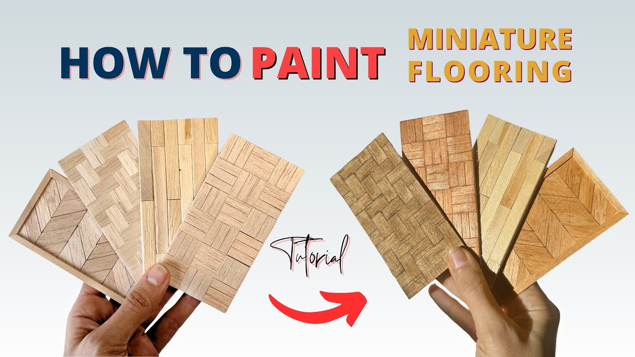How to Paint Miniature Wooden Flooring | Dollhouse Flooring | Tutorial