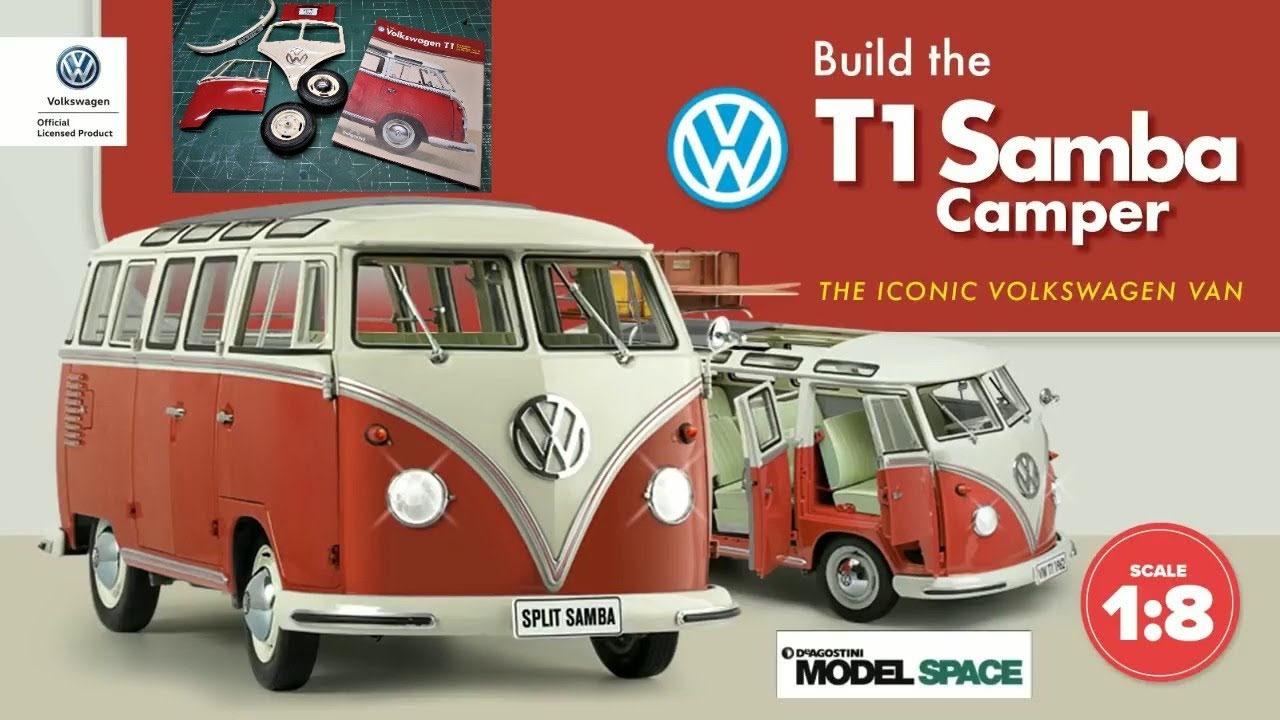 1962 Volkswagen T1 Samba Kombi Bus 1/8 Scale Model Kit How To Build Steps 1-7 Deagostini