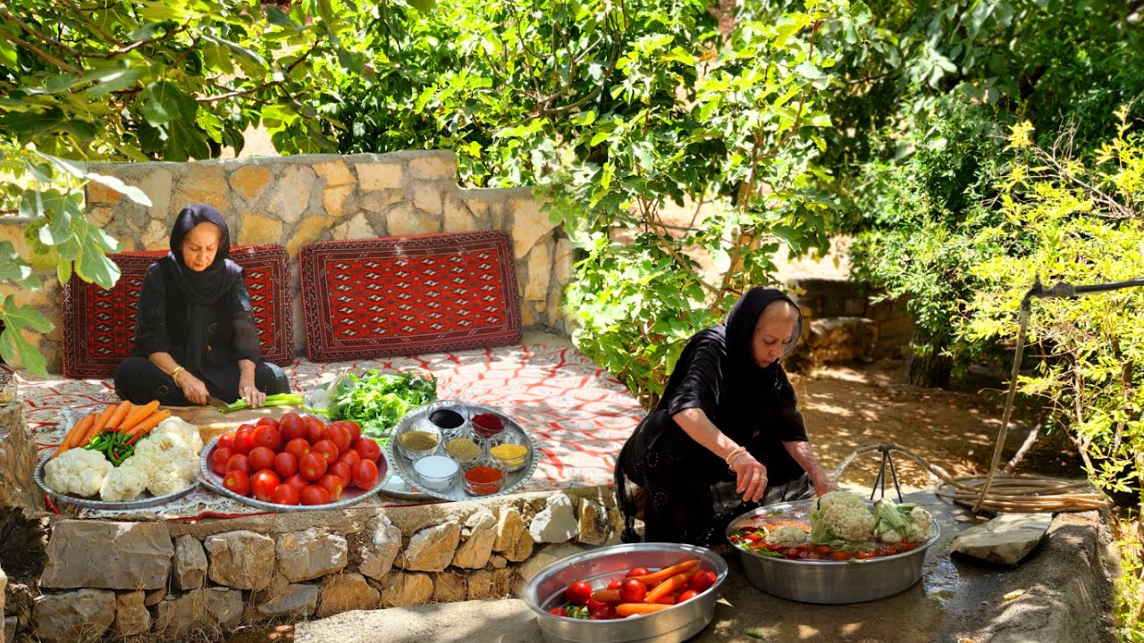🏡Iran Village Life Traditional Pickled Tomatoes in Iran Mountains