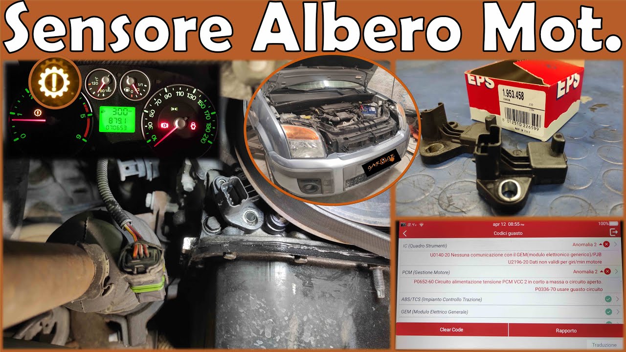 Spia GUASTO MOTORE FORD e l'auto NON SI ACCENDE: La Diagnosi segnala il SENSORE GIRI ALBERO MOTORE