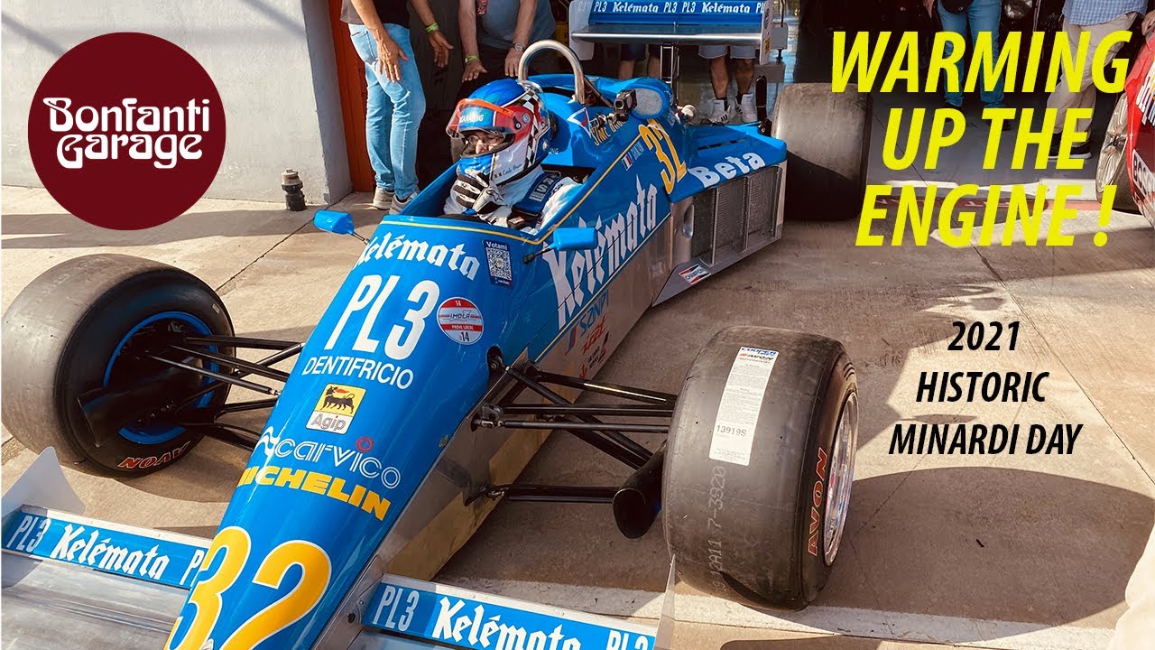 F1 OSELLA FA1E (1983) Scaldiamo il motore al box Bonfanti Garage e via! @HISTORIC MINARDI DAY 2021