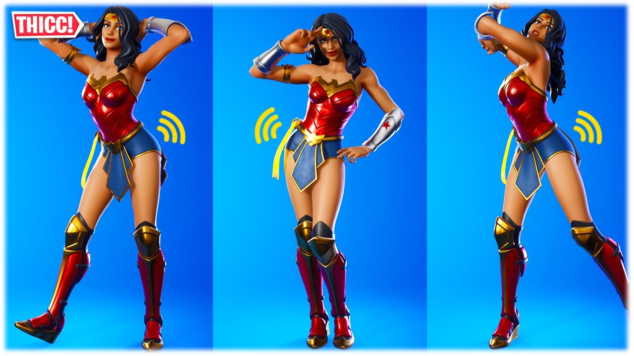FORTNITE *LEAKED* WODER WOMAN SKIN SHOWCASED WITH HOT DANCES & EMOTES 😍❤️