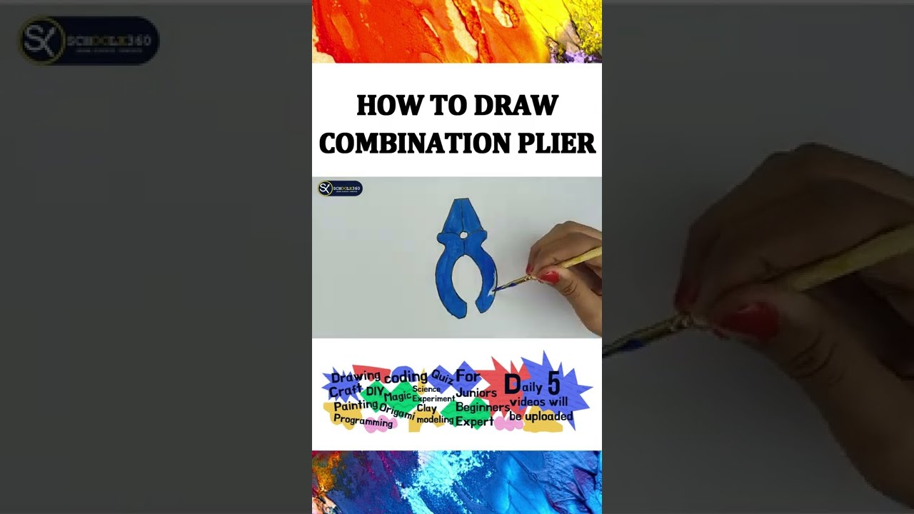 How to draw combination pliers || schoolx360 