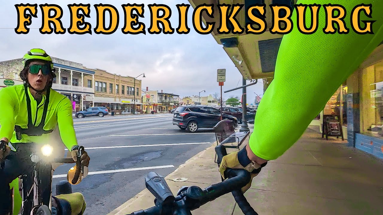 Riding a bike at the Fredericksburg Half Marathon | Texas Hill Country