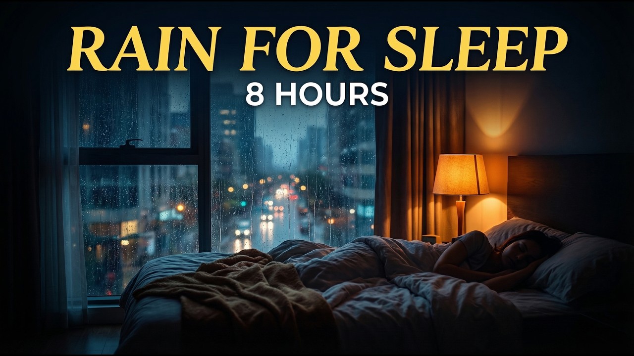 Rain on Window in Cozy Bedroom ☔ | Rain Sounds for Deep Sleep | 8 Hours