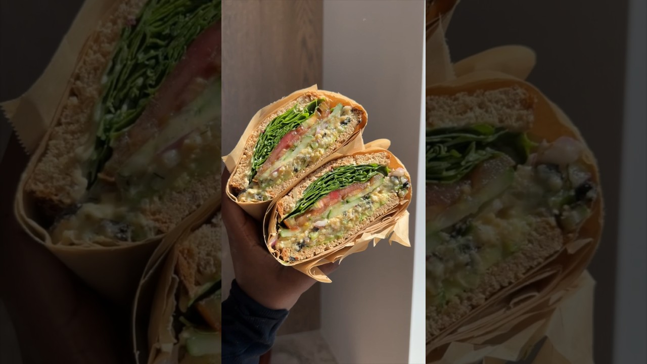 Easy Vegan Lunch Idea. Full video and recipe on my channel #chickpeatuna #sandwich #veganrecipes