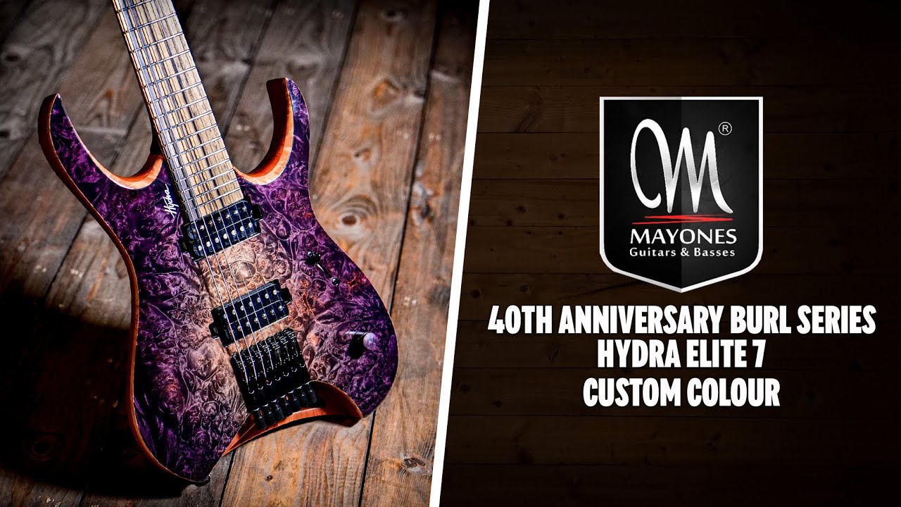 Peach Picks | Mayones 40th Anniversary Burl Series Hydra Elite 7 Custom Colour