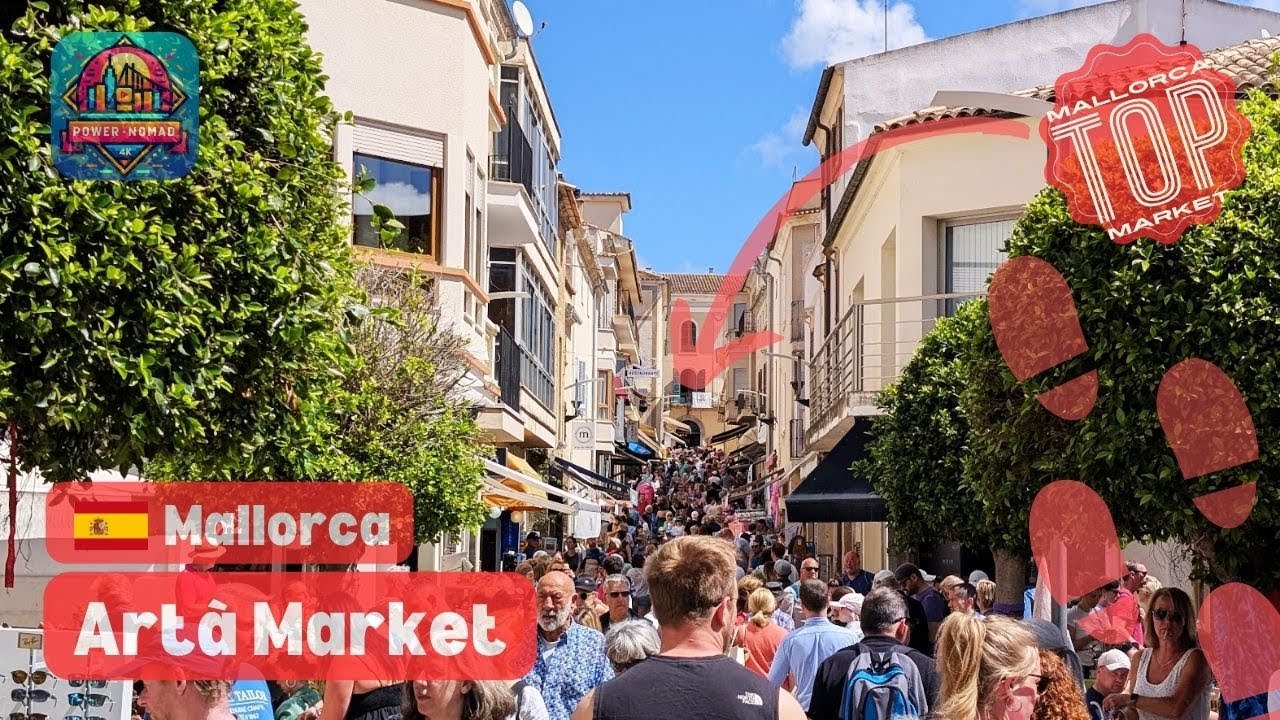 Mallorca 🇪🇸: Famous ART&Agrave; TUESDAY MARKET | Food, crafts and textiles 🏅🧺 | April 2025 | 4K