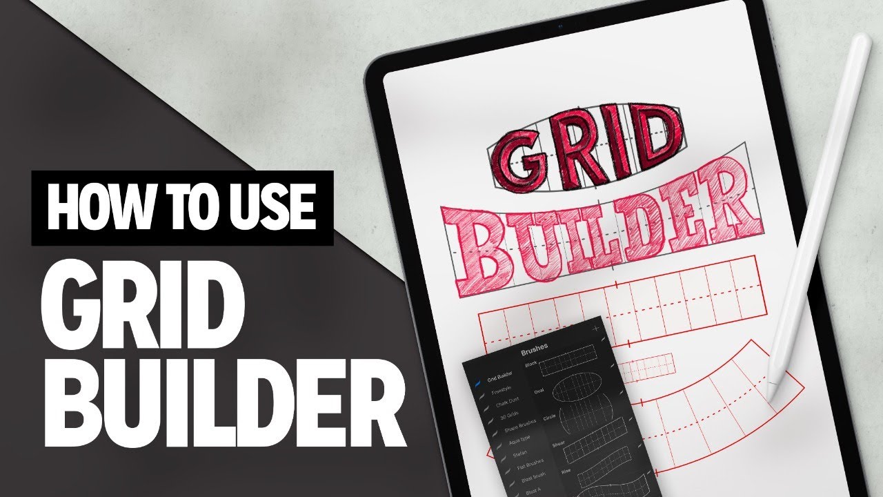 Как использовать Grid Builder для создания красивых макетов надписей в Procreate