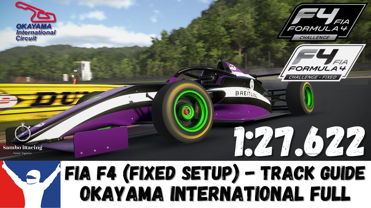 iRacing FIA F4 Okayama Track Guide - 1:27.622 (Using Fixed Setup)