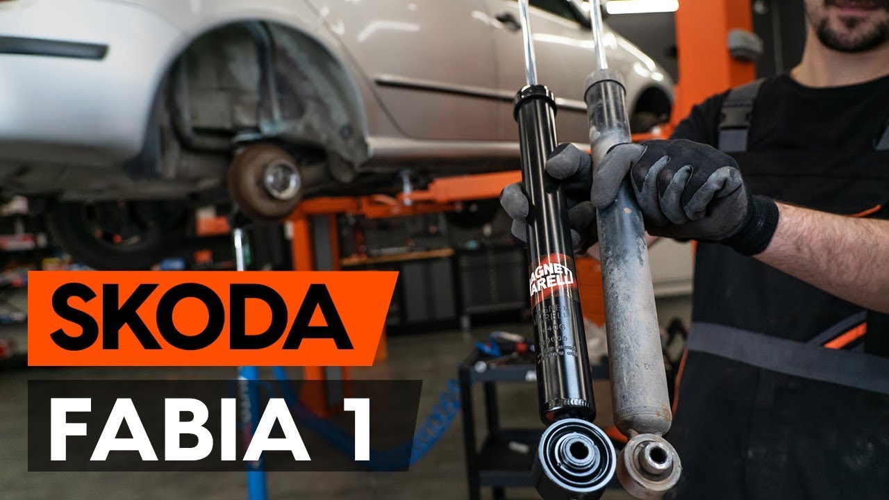 How to change rear shock absorber on SKODA FABIA 1 (6Y5)  [TUTORIAL AUTODOC]