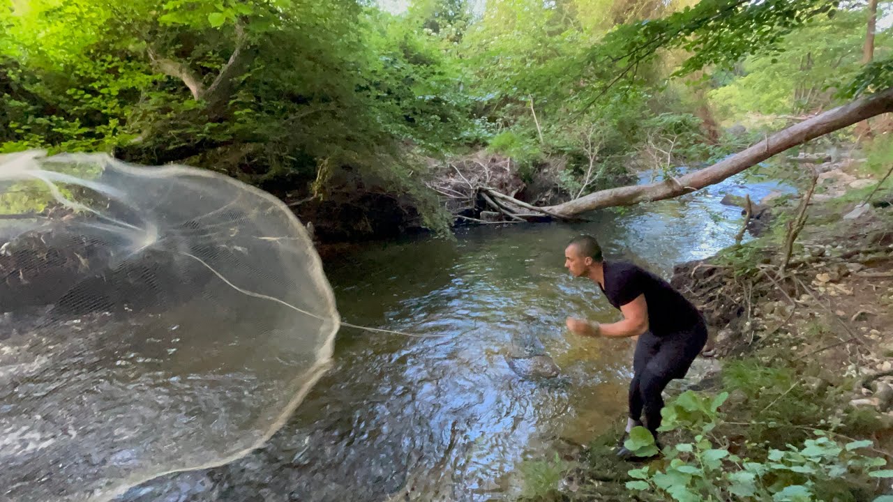 DEREDE SERPME BALIK AVI TUT YAKALA PİŞİR - Creek Fishing Fish Cooking
