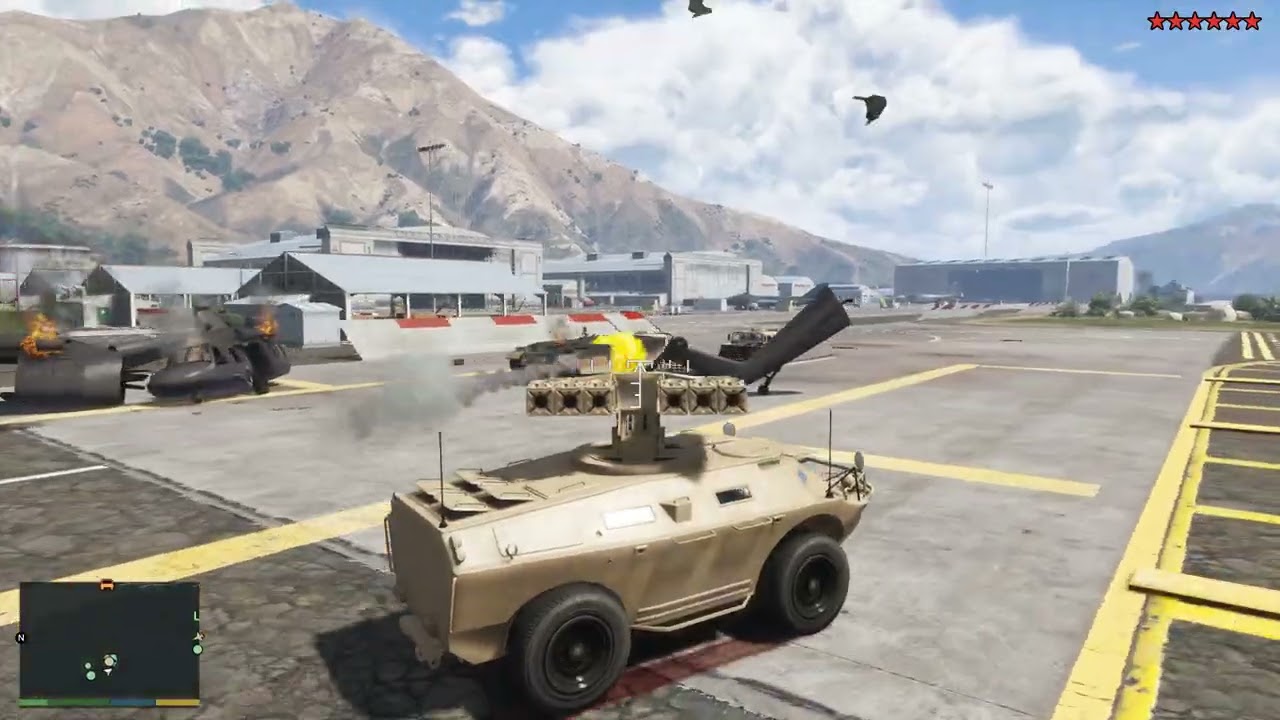 GTA 5 - Trevor Raids the Military Base + Ten Star Escape