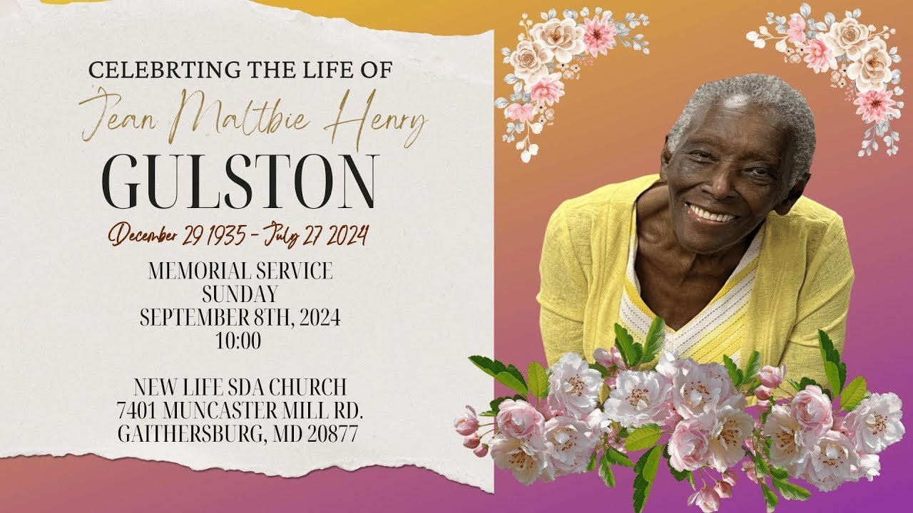 The Celebration of the Life of Jean Maltbie Henry Gulston