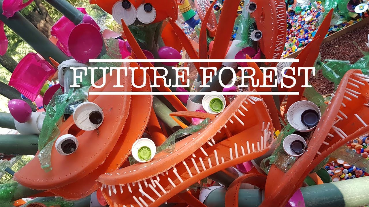 THE FUTURE FOREST - 3 Tons of plastic waste turned into a colorful forest.
