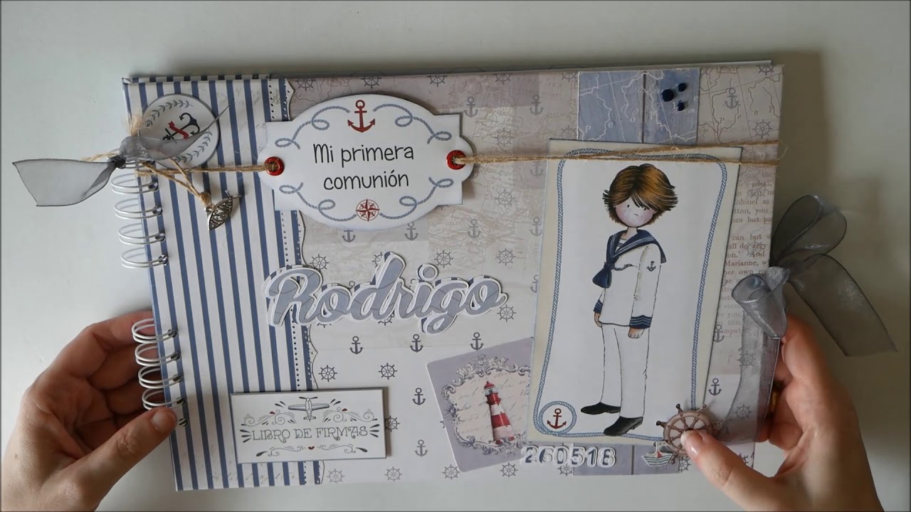 Libro de firmas A4 niño marinero Primera Comunión Scrapbook