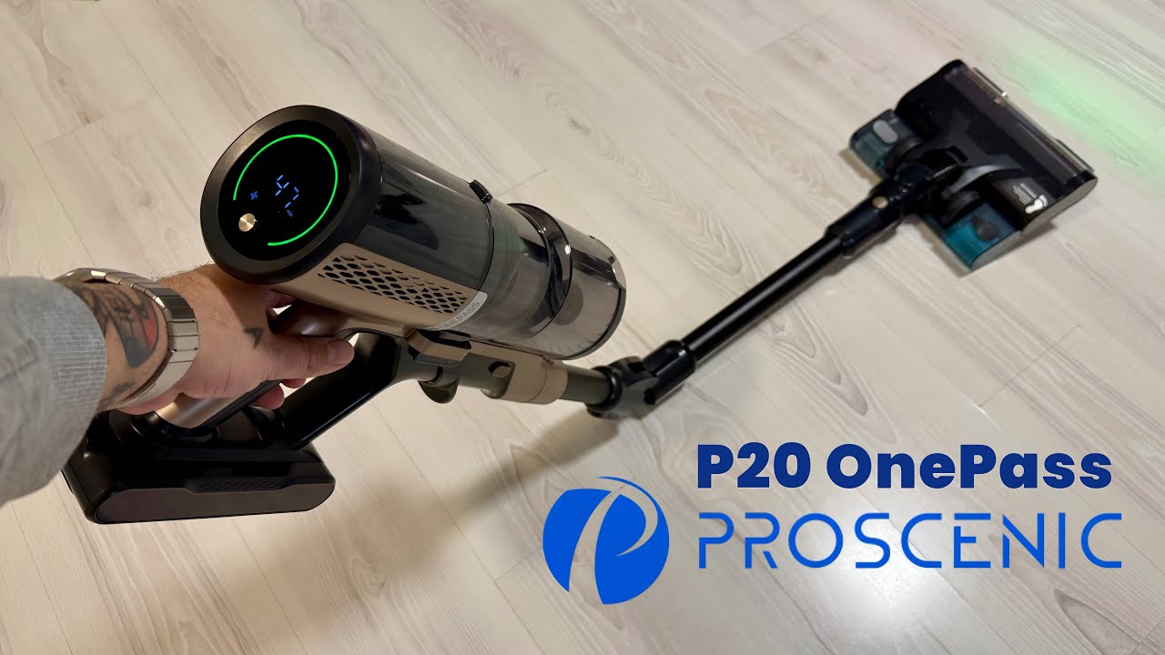 Proscenic P20 OnePass — лучший беспроводной пылесос и швабра в одном! Двигатель 70 кПа / 680 Вт.
