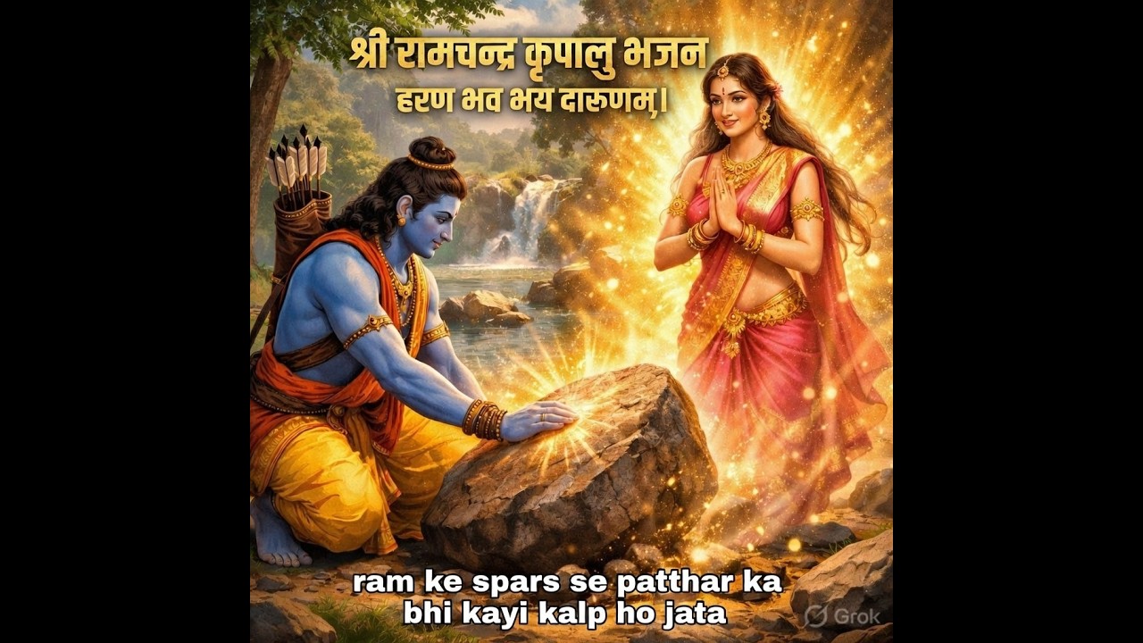 राम के स्पर्श से पत्थर भी बन गया नारी! 😲 | श्री रामचन्द्र कृपालु भज मन”#rambhajan #ramdhun #sri ram