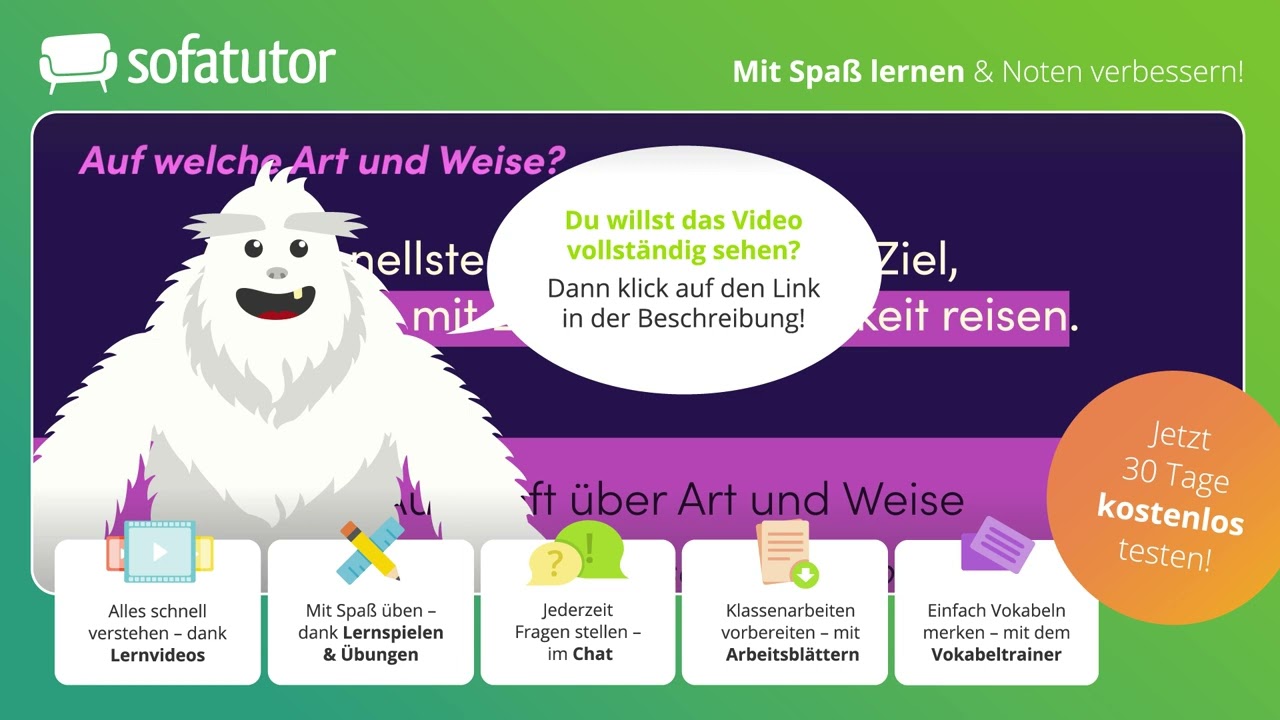 Deutsch: Adverbialsätze – Bestimmung, Arten & Beispiele