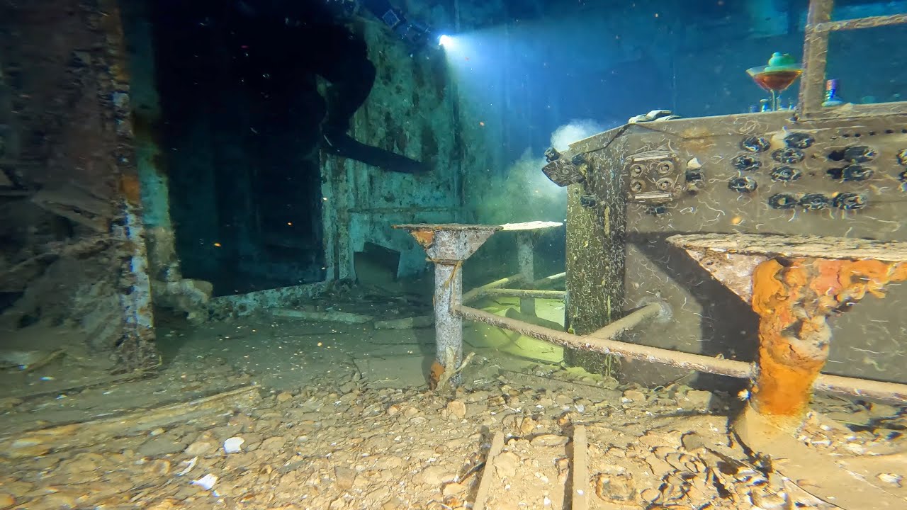 USS Spiegel Grove Captain's bar & Engine Room Deco Dive   4K