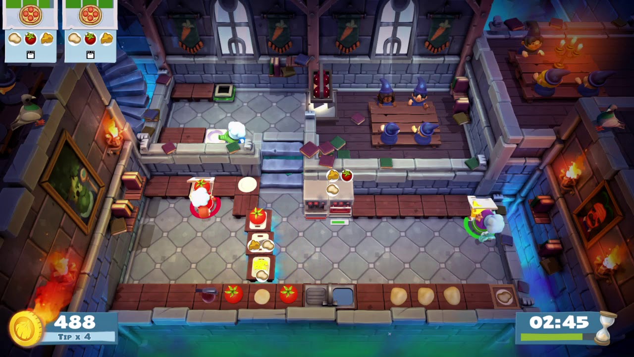 Overcooked 2 Level 3-1 3 player coop 4 stars score 1920