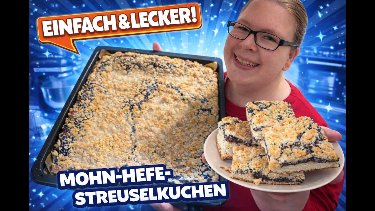 SO saftig war Mohnkuchen noch NIE! 😍 | Mohn - Hefe - Streuselkuchen Rezept