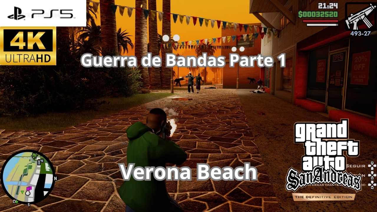 Grand Theft Auto San Andreas Definitive Edition PS5 - Gameplay - Guerra de Bandas Parte 1(4K)