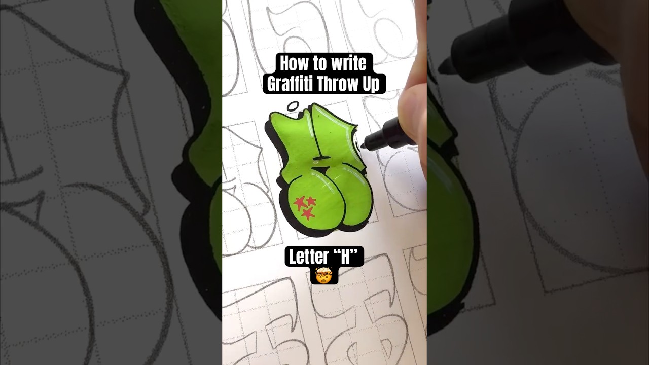 How to write Graffiti Throw Up letter “H” 