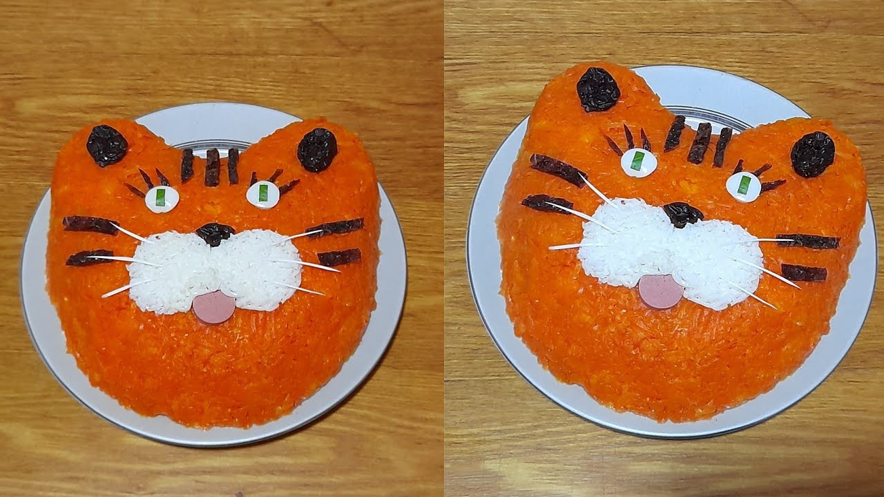 Yeni il salatı 🎄🥳 New year salad 🐯Pələng Formalı salatın hazırlanması 🐯