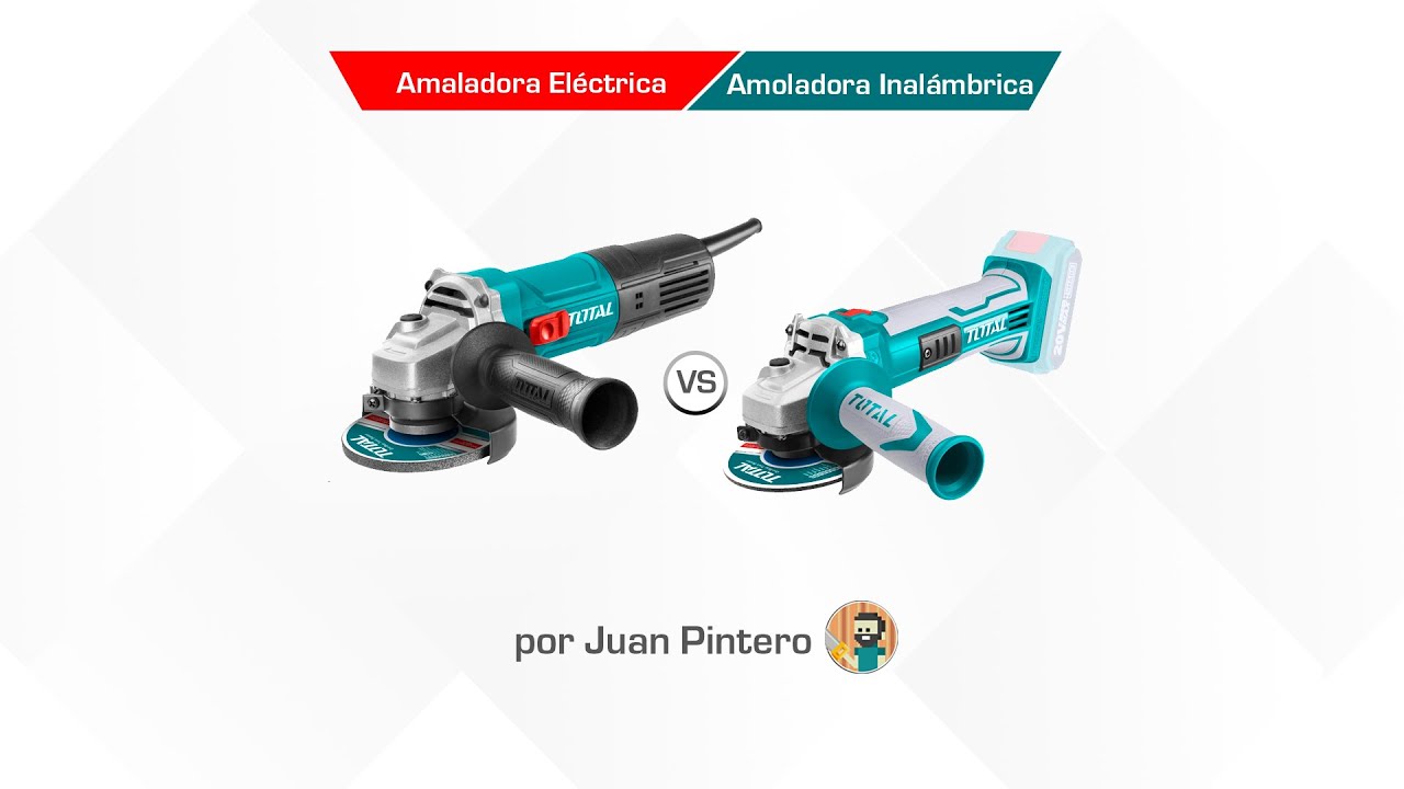 Duelo de Amoladoras TOTAL -  inalámbrica 20V vs eléctrica 750W por @juanpintero