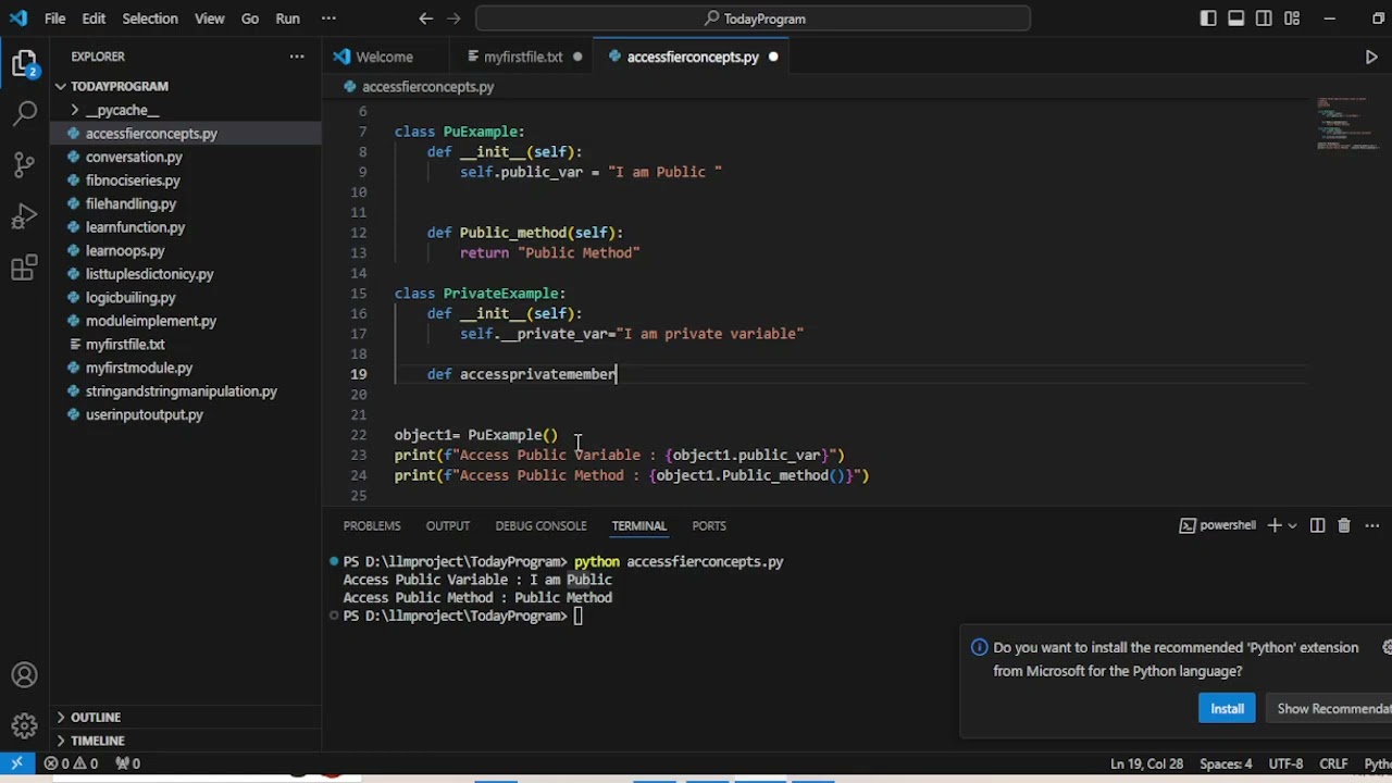 Access Modifier in python