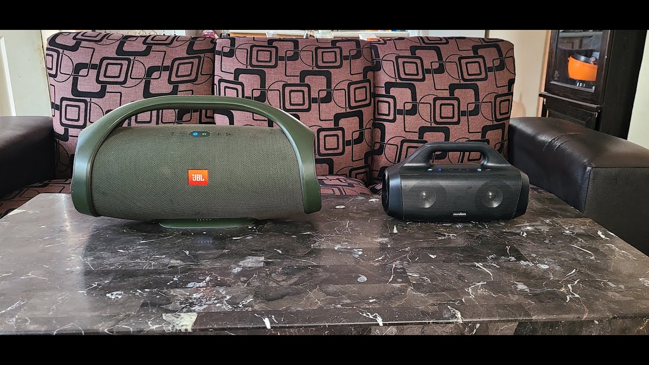 Diferencias de sonido,  que tan fuerte sonara?. JBL Boombox vs Anker Soundcore Motion Boom.