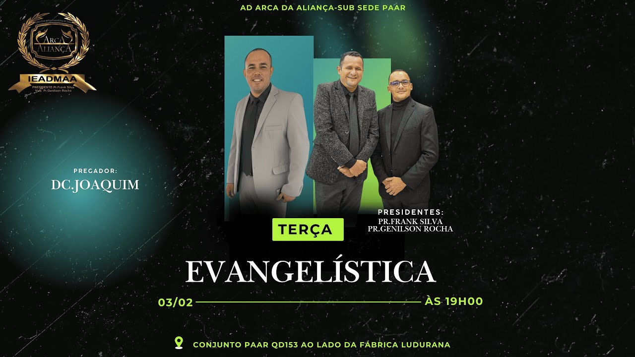 ARCA SUB SEDE //CULTO EVANGELÍSTICO //03/02/2026//PALAVRA:JOAQUIM LOUZANO