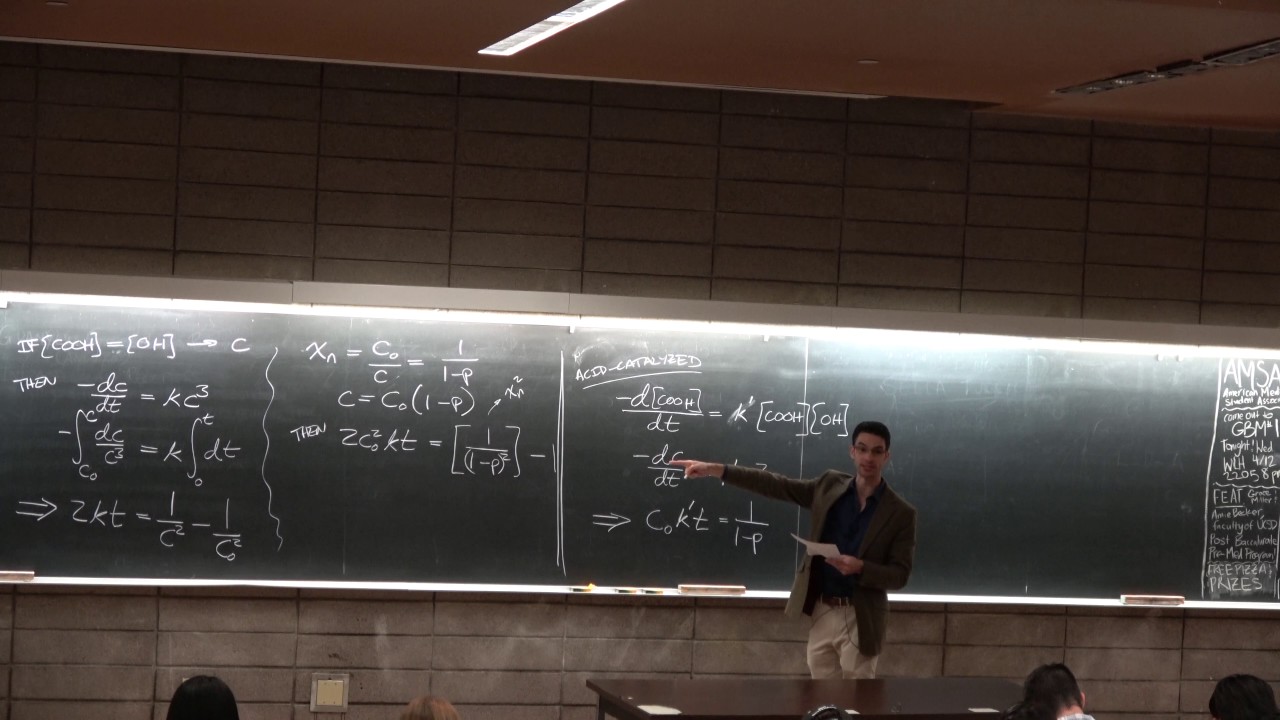 Ep5 Kinetics of step-growth polymerization, Flory distribution - UCSD NANO 134 Darren Lipomi