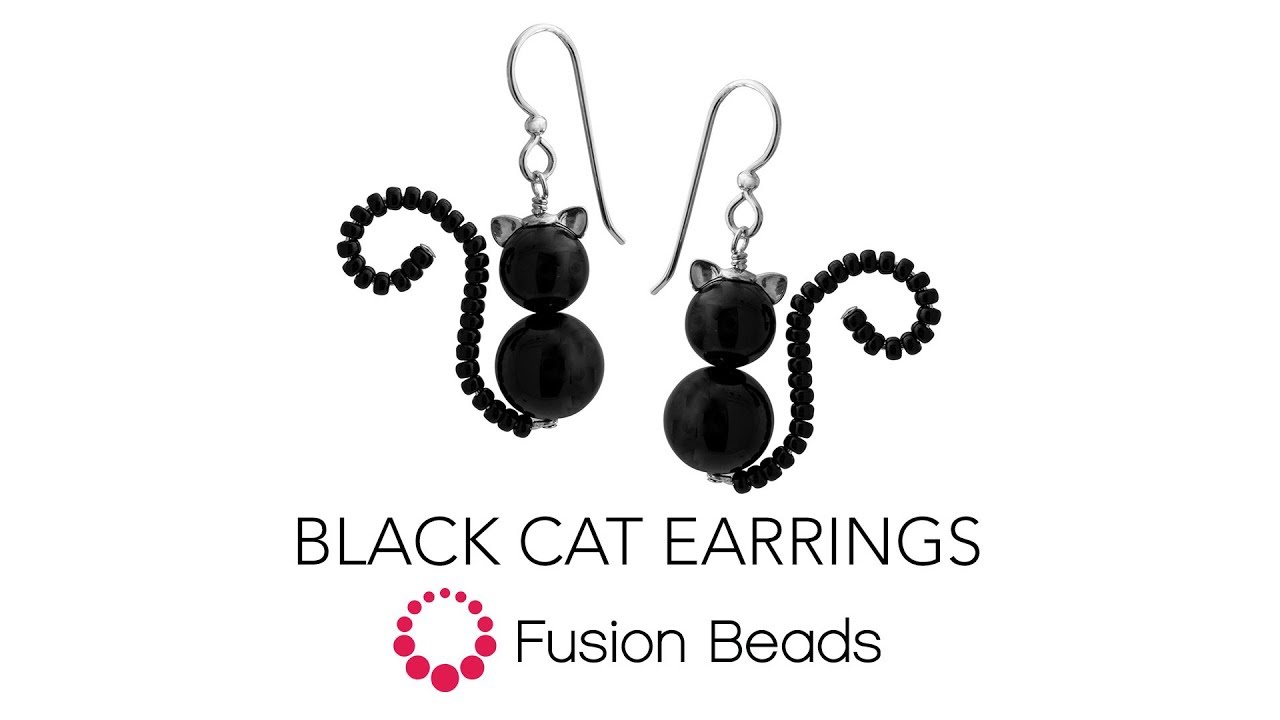 Learn how to make the Black Cat Earrings by Fusion Beads