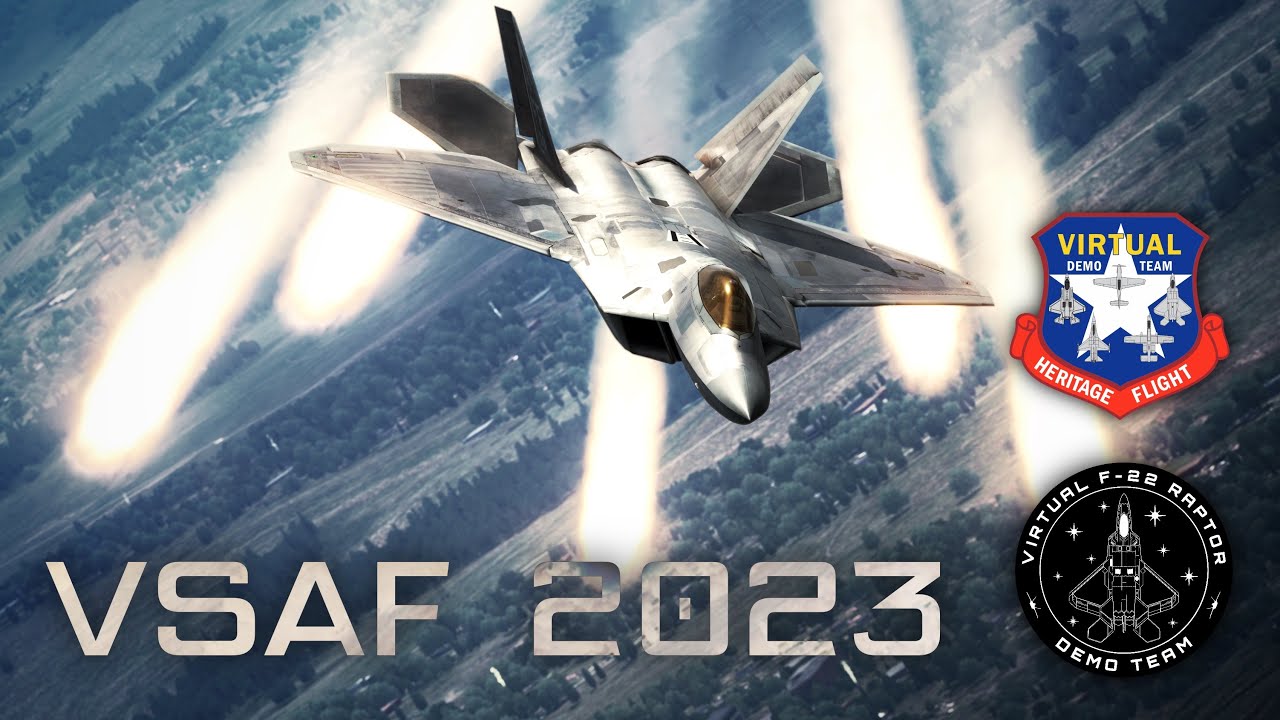 [MULTI-PERSPECTIVE] F-22 Raptor Demo & Heritage Flight - Virtual Summer Air Festival 2023