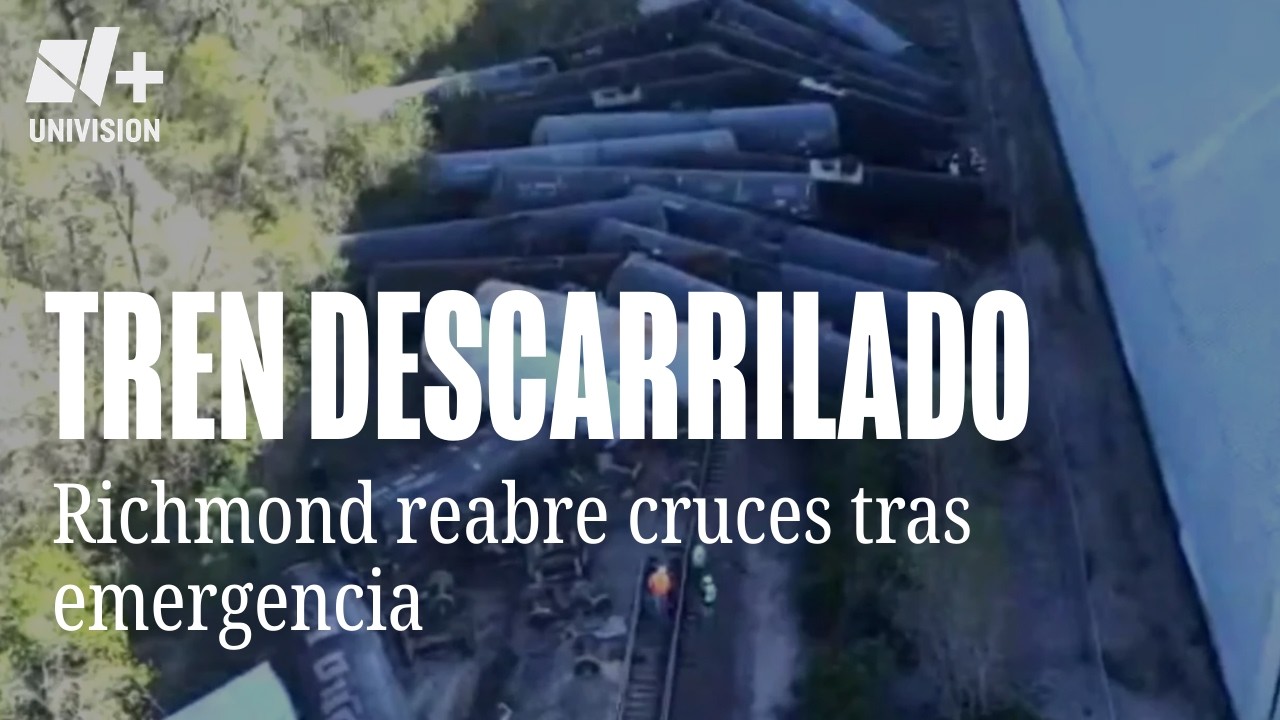 La mayoría de los cruces reabren tras descarrilamiento de tren de 23 vagones en Richmond