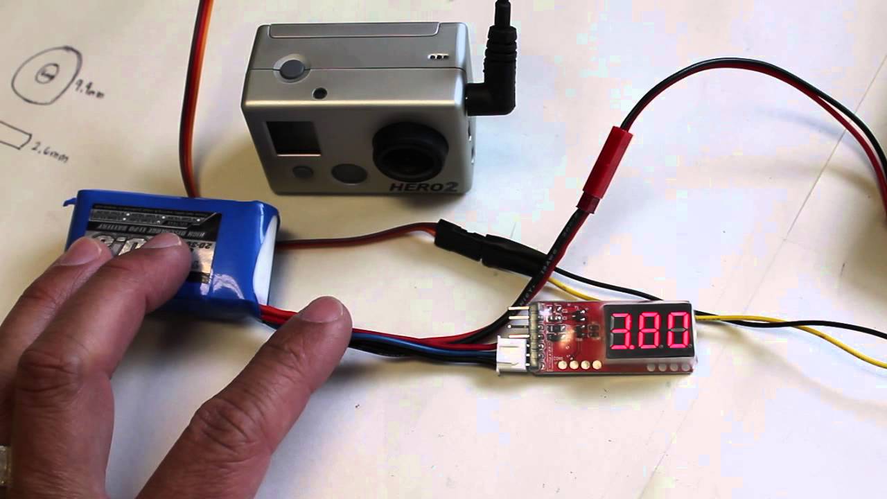 Hobby King 5.8GHz FPV Transmitter Battery Test w/ 800mA 2S LiPo