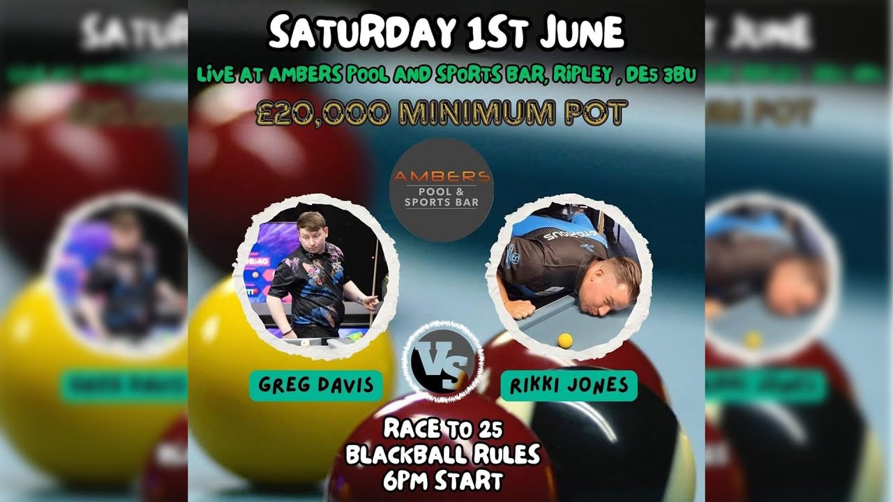 Greg Davis v Rikki Jones | £20,000 Money Match | Live from Ambers Sports Bar in Ripley