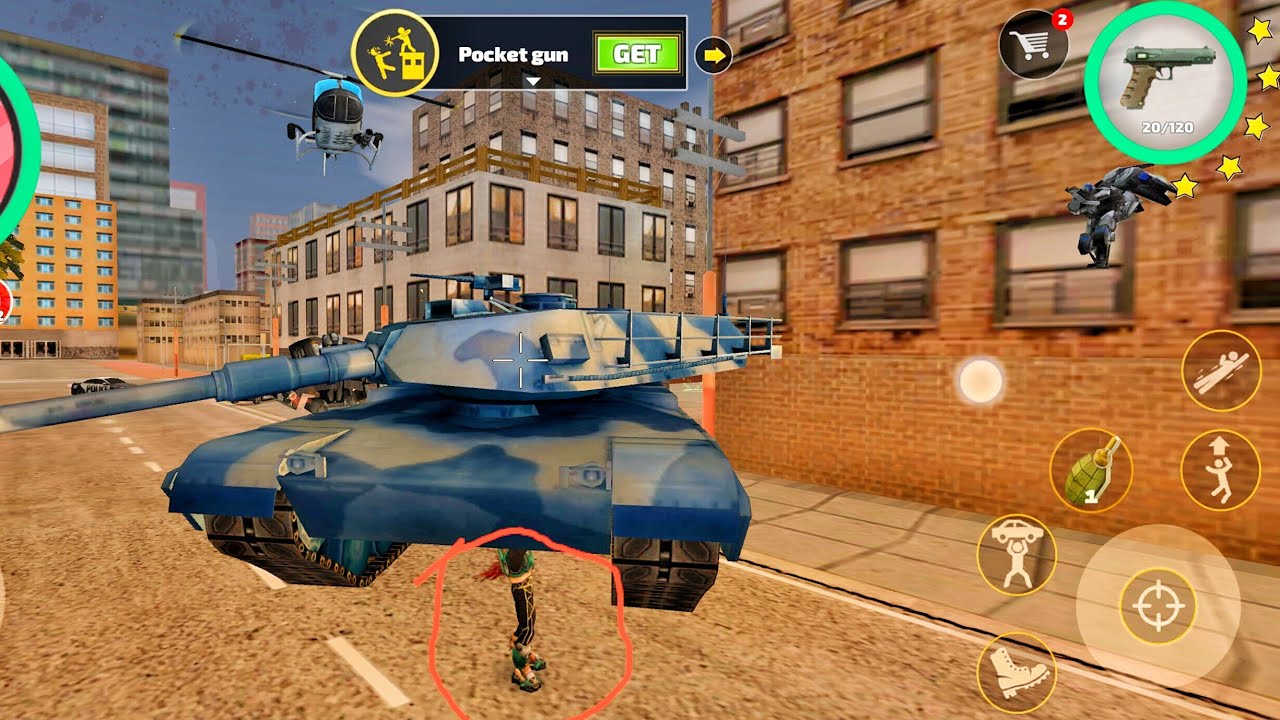 Rope hero vice town'da en güçsüz silahla 5 yıldız oldum