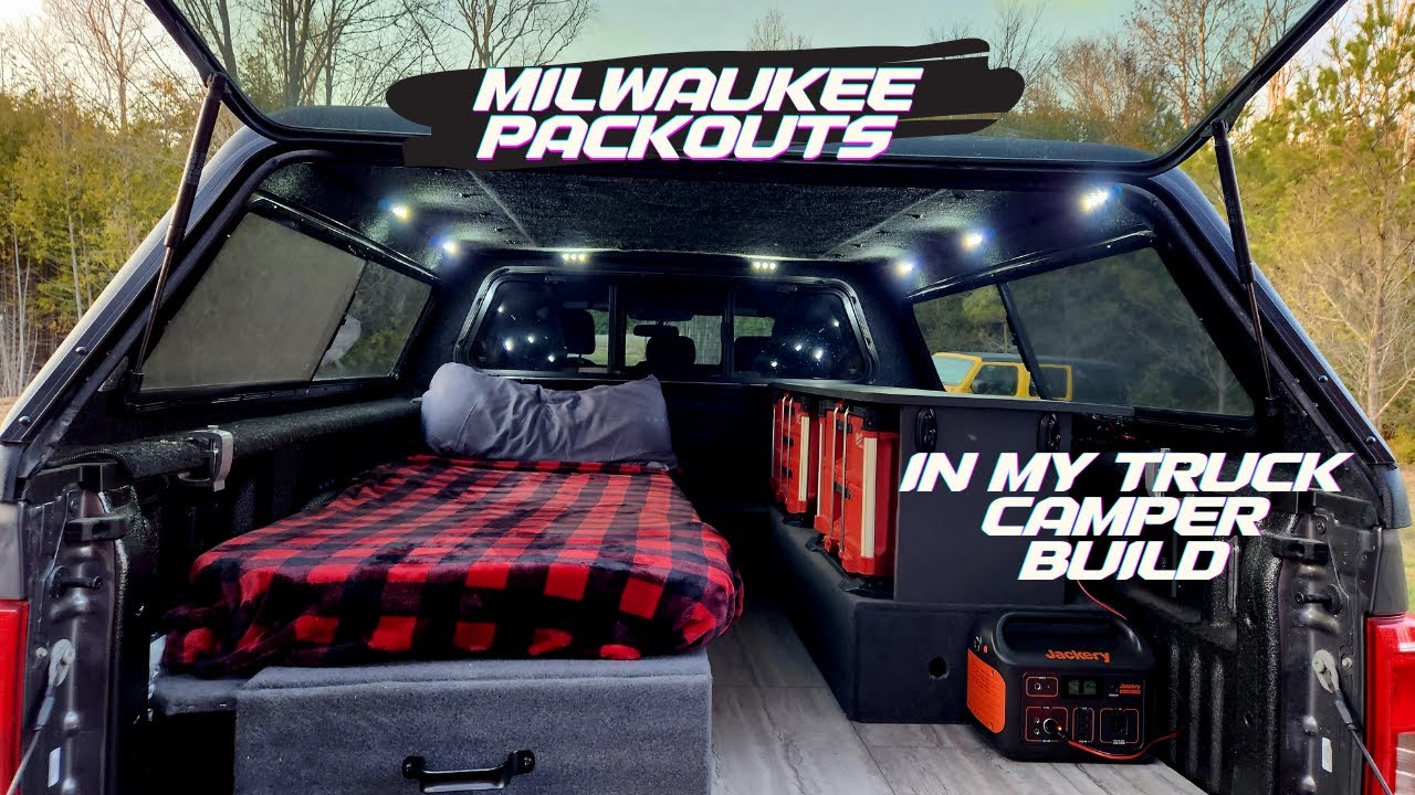 Complete Solo Truck Camper Setup Using Milwaukee Packouts In My Build !