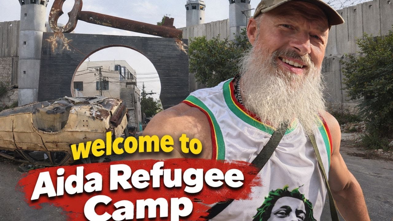 Visiting Aida Refugee Camp in Bethlehem, Palestine.