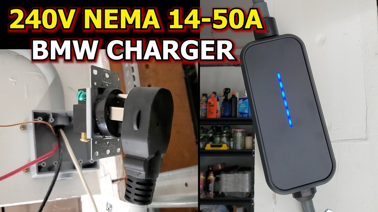 240V NEMA 14-50 Outlet for BMW i4 M50 | 6 AWG Ceiling Beam Install
