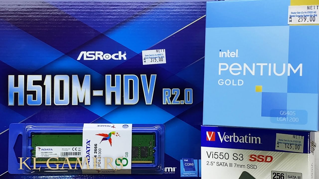 intel Pentium GOLD G6405 ASRock H510M-HDV R2.0 Simple Budget PC Build install Windows 11