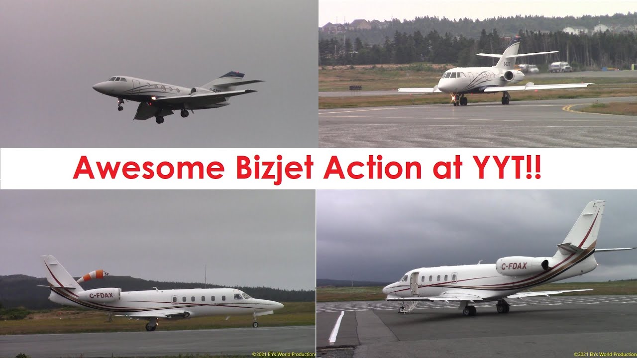Air Baffin Dassault Falcon 20F C-GZYX and Novajet Gulfstream G100 C-FDAX in Action at YYT