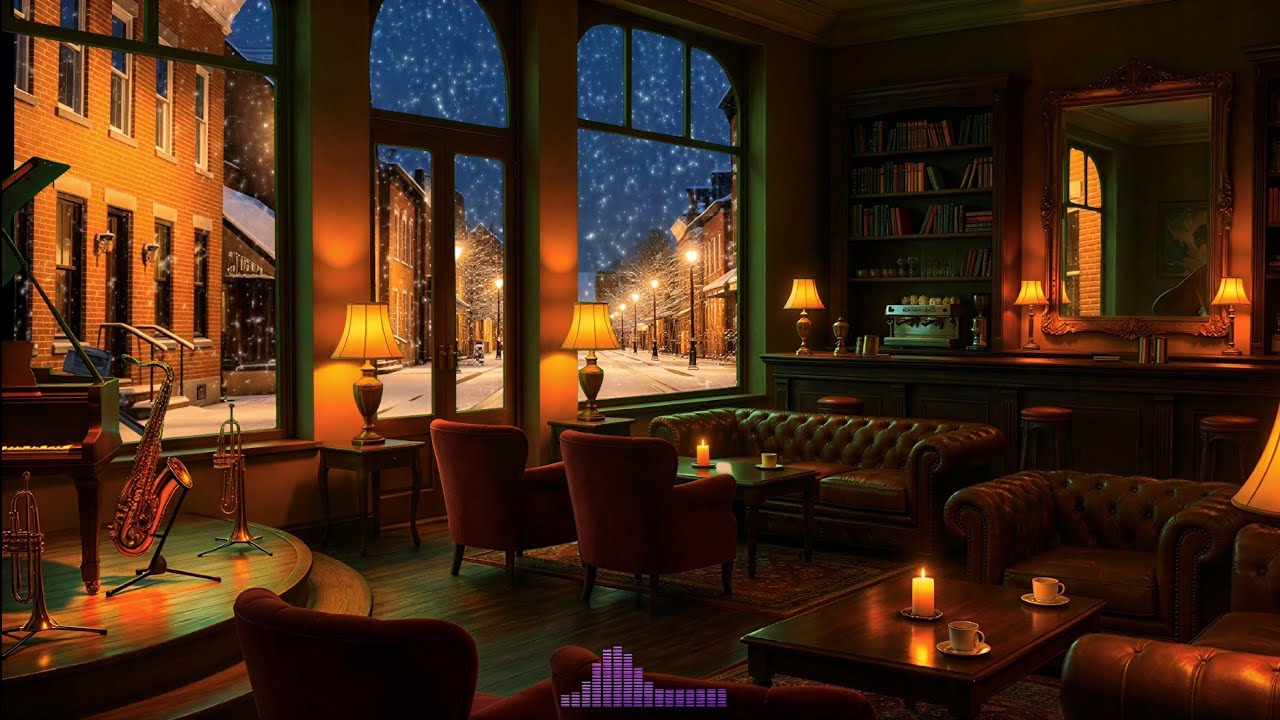 Smooth Jazz Music 🎷 - Warm Winter lounge  Ambience For Sleep, Study, & Work
