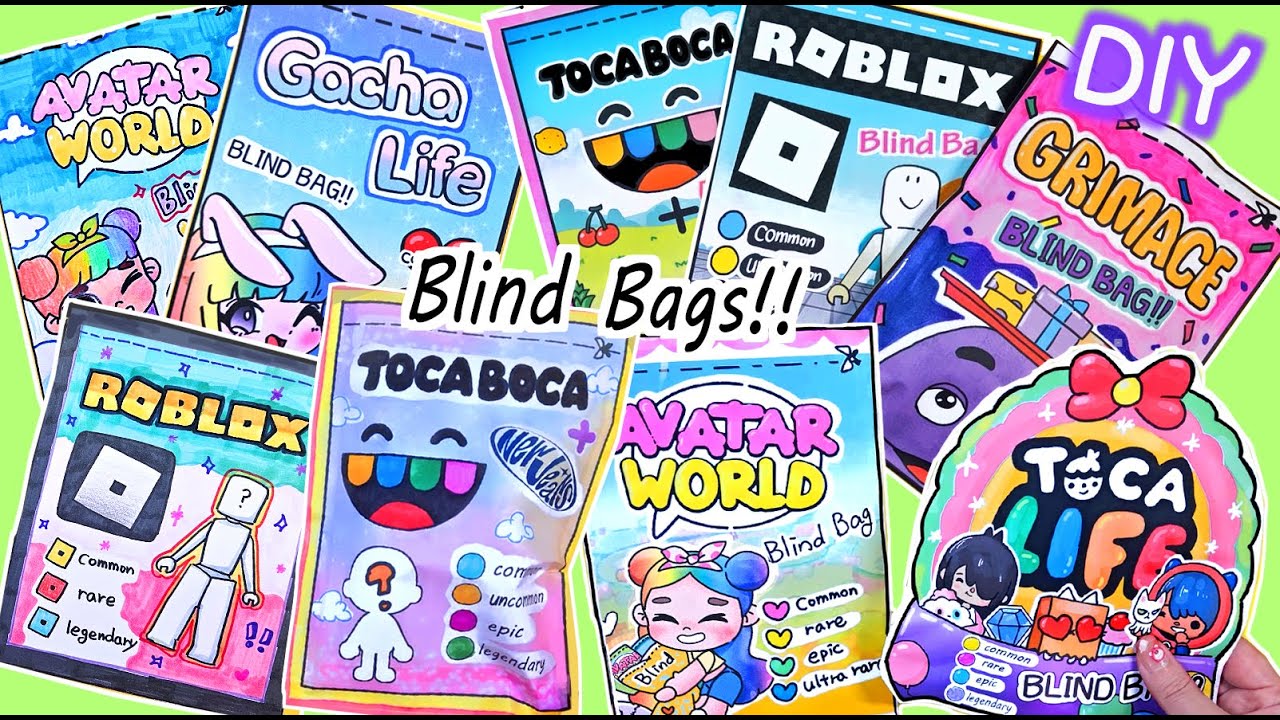 Paper Diy Roblox Blind bag Unboxing #tocaboca #asmr #roblox #diy